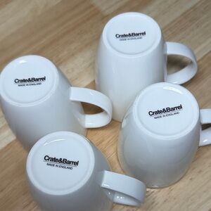 Crate&Barrel Classic White Mugs Set